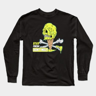 Don't Melt Dripping Ice Cream Skull Long Sleeve T-Shirt